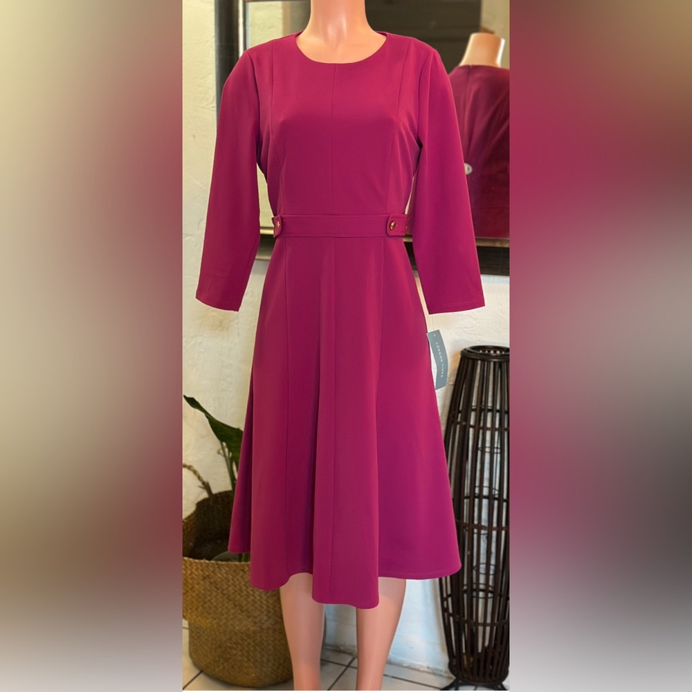 London Times
Women's 3/4 Sleeve Button-Waist A-Line Dress